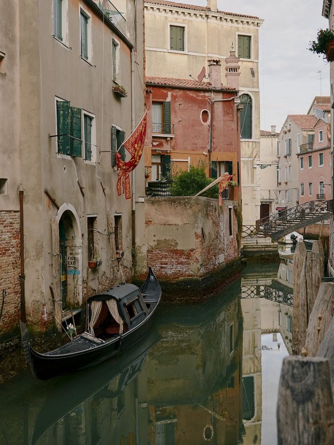 A canal in Venice at the end of the day