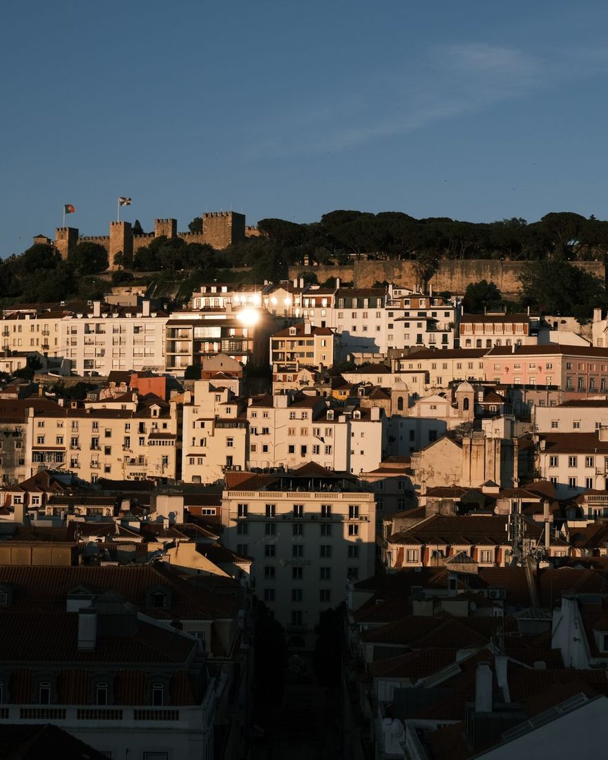 Lisbon's old town in the last of the evening light
